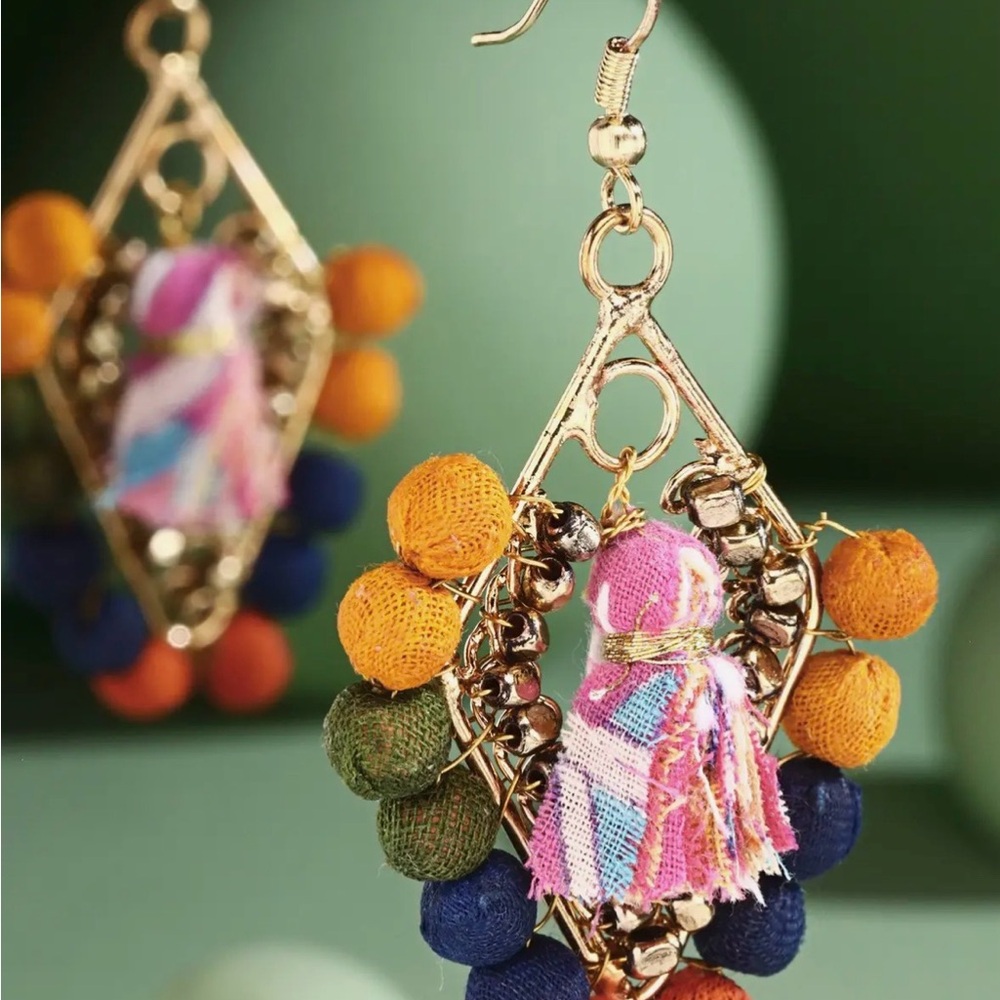 Colorful Tassel Drop Earrings